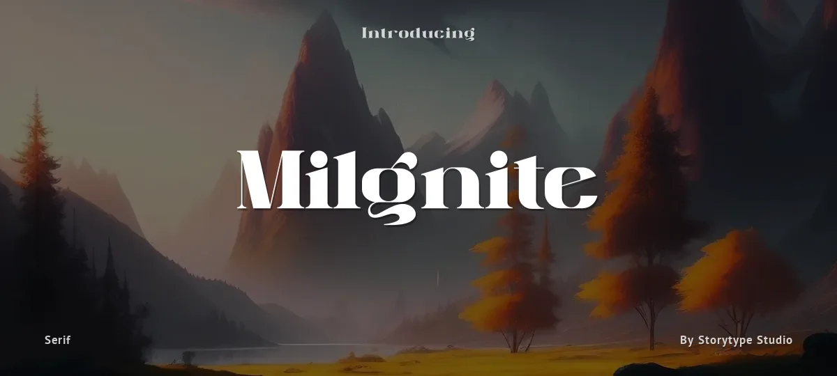 Milgnite font preview