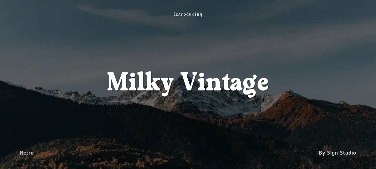 Milky Vintage font preview