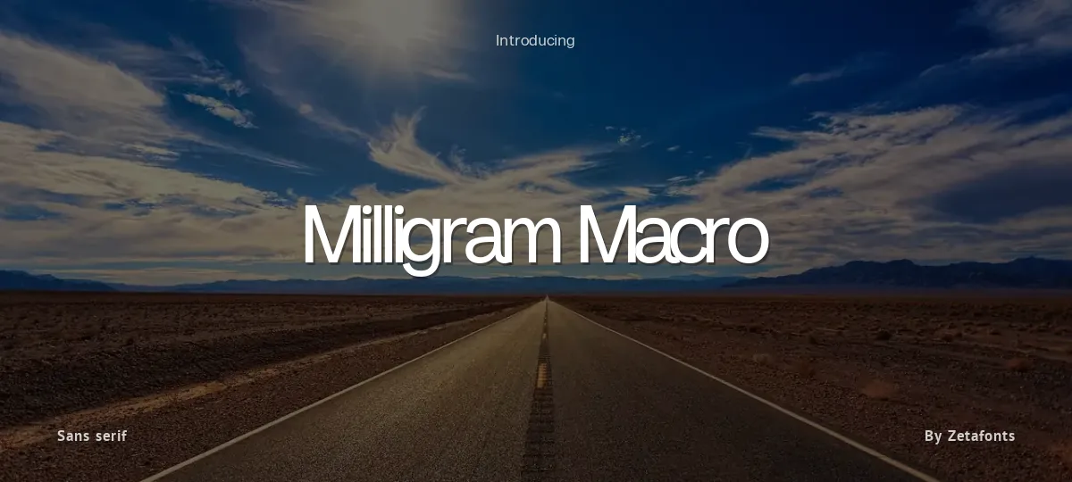 Milligram Macro font preview