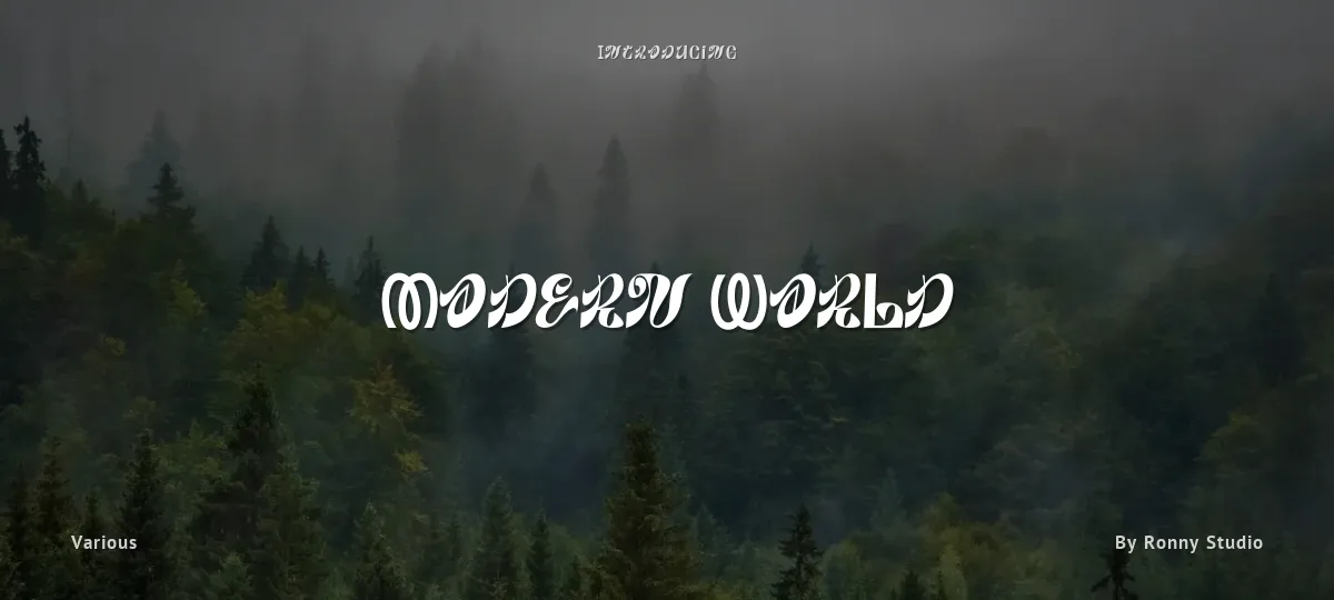 Modern World font preview