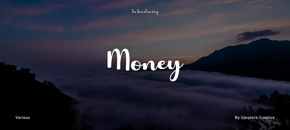 Money font preview