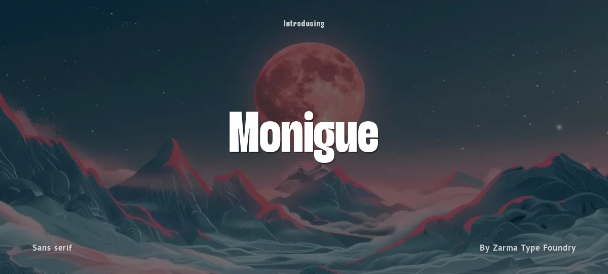 Monigue font preview