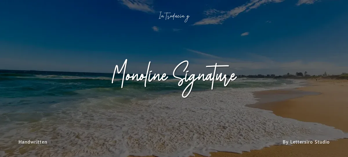 Monoline Signature font preview