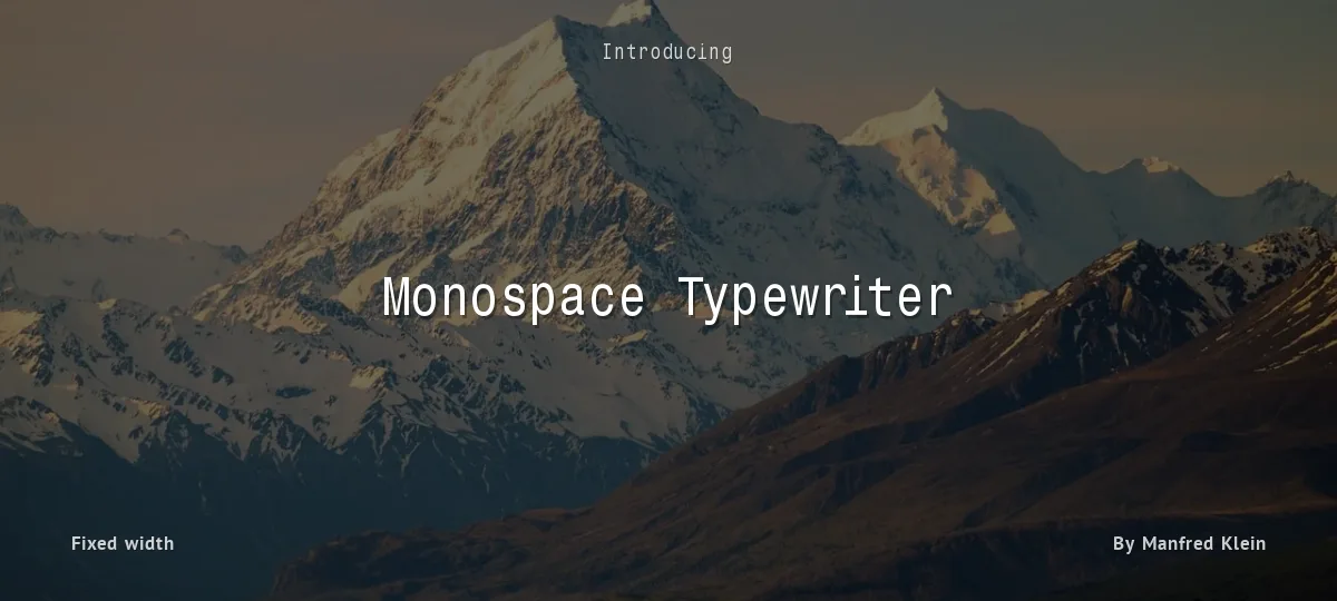 Monospace Typewriter font preview