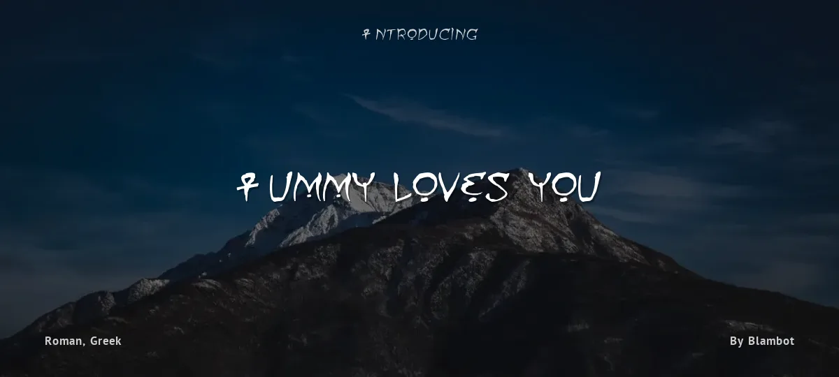 Mummy loves you font preview