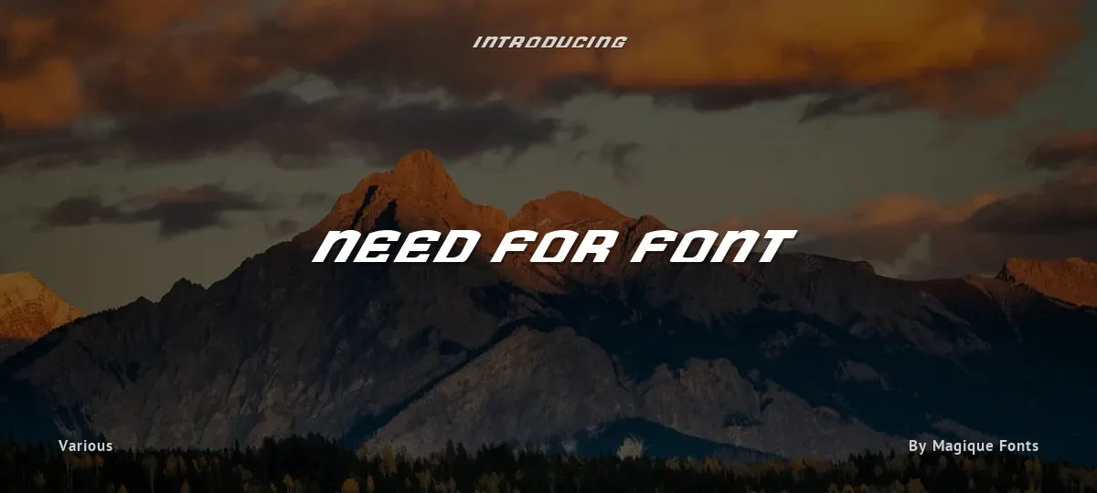 Need for Font font preview
