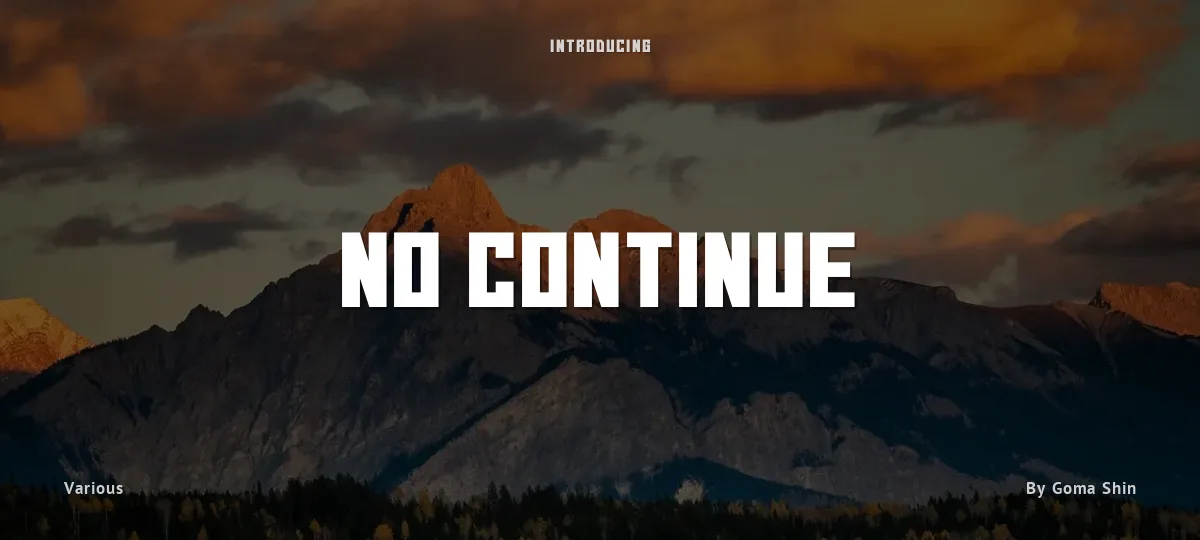No Continue font preview