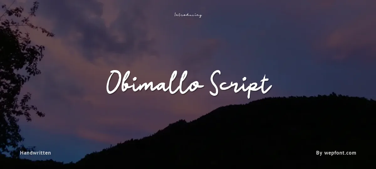 Obimallo Script font preview