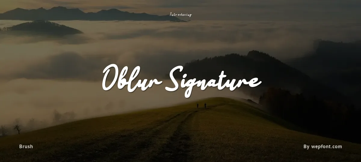 Oblur Signature font preview