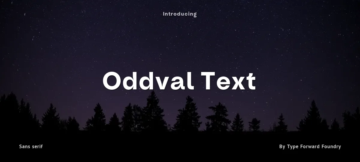 Oddval Text font preview