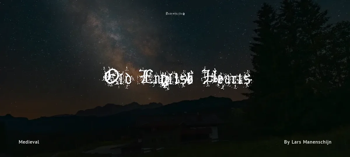Old English Hearts font preview