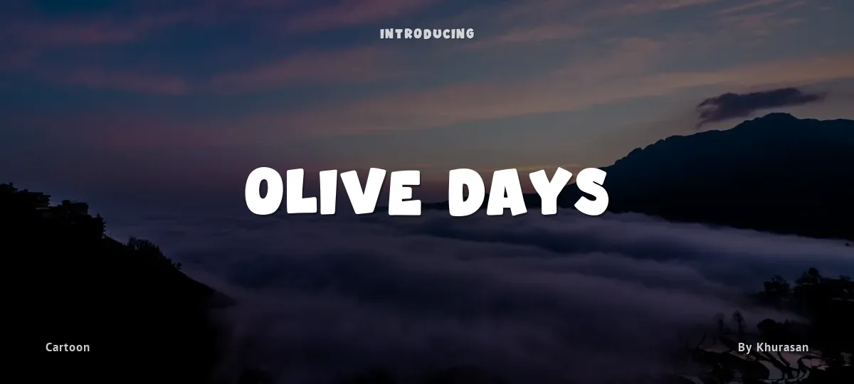 Olive Days font preview