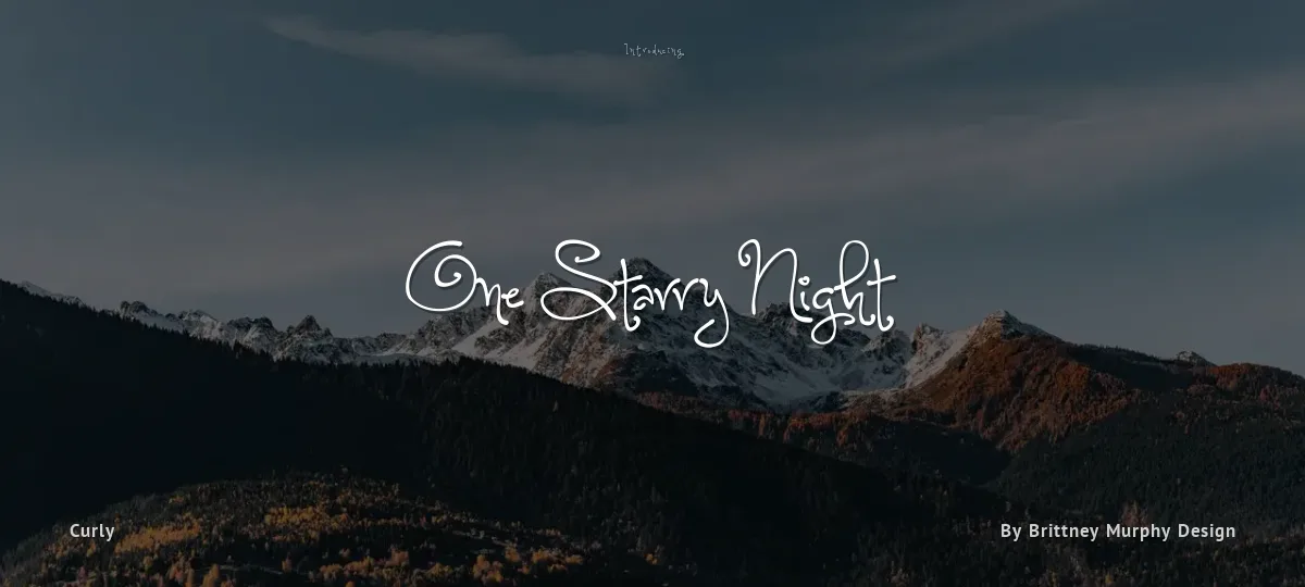 One Starry Night font preview