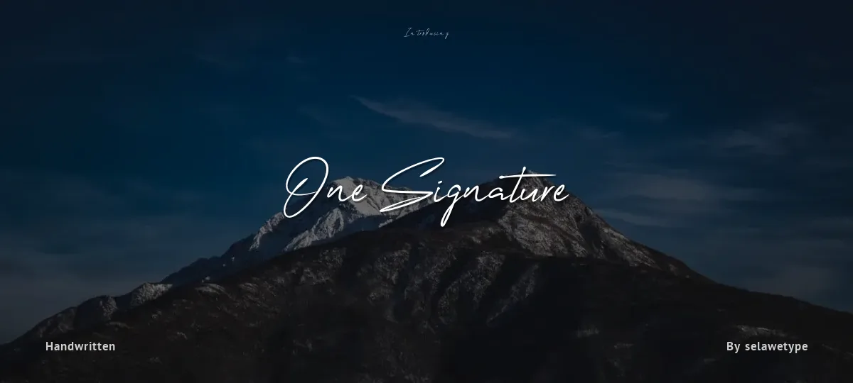 One Signature font preview