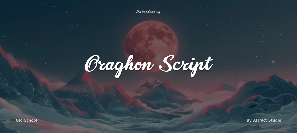 Oraghon Script font preview