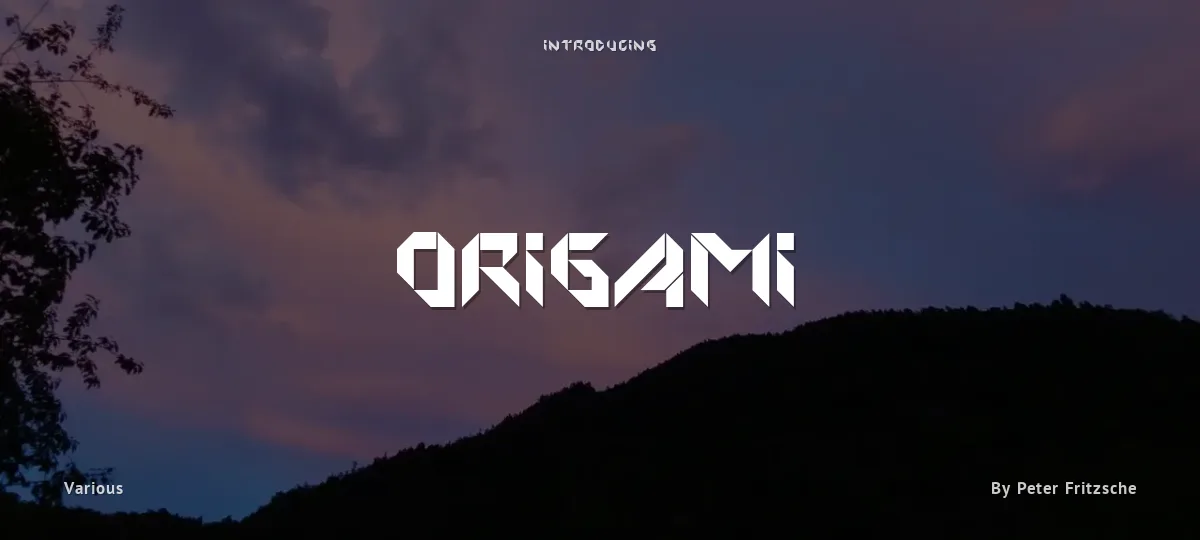 Origami font preview