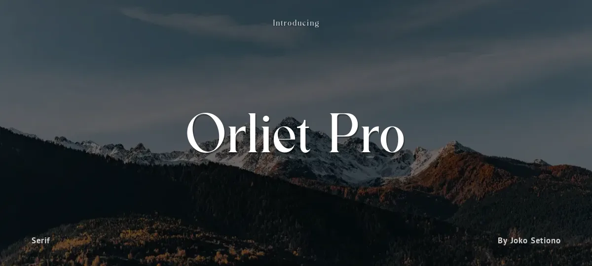 Orliet Pro font preview