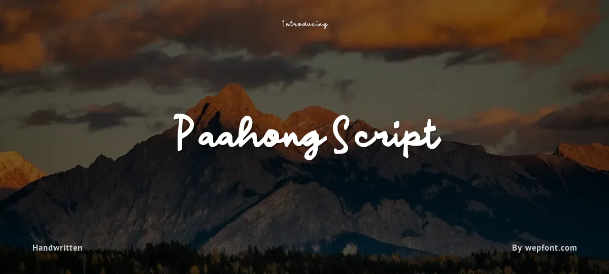 Paahong Script font preview