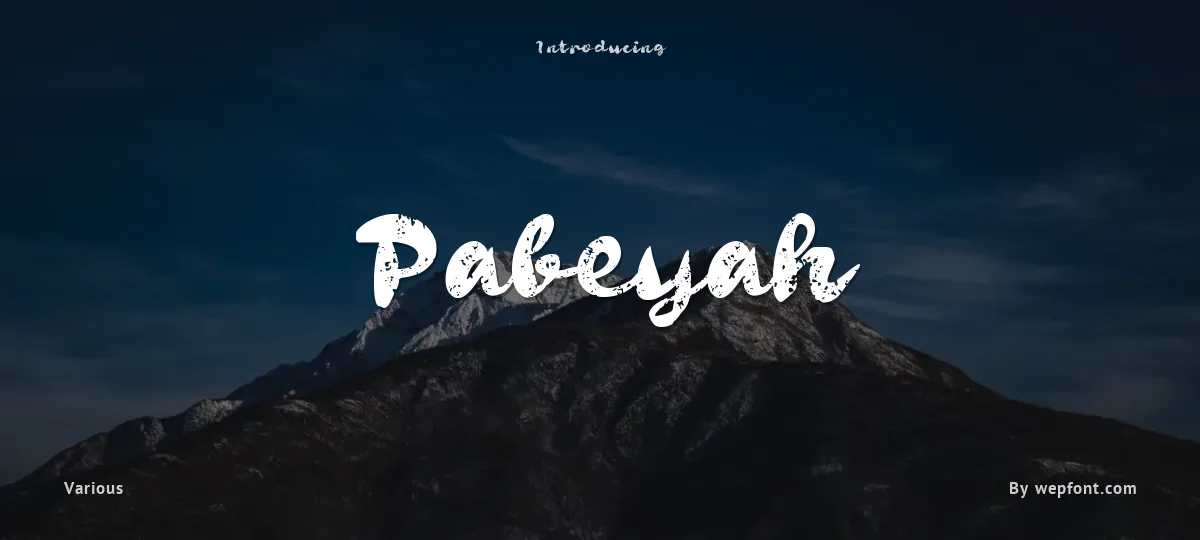 Pabeyah font preview