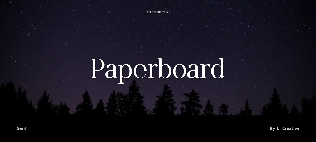 Paperboard font preview