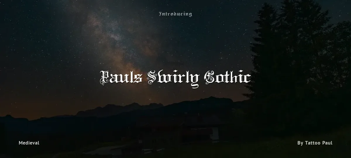 Pauls Swirly Gothic font preview