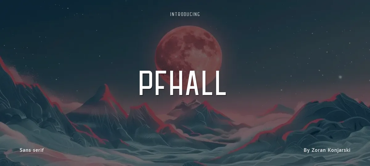 PFHall font preview