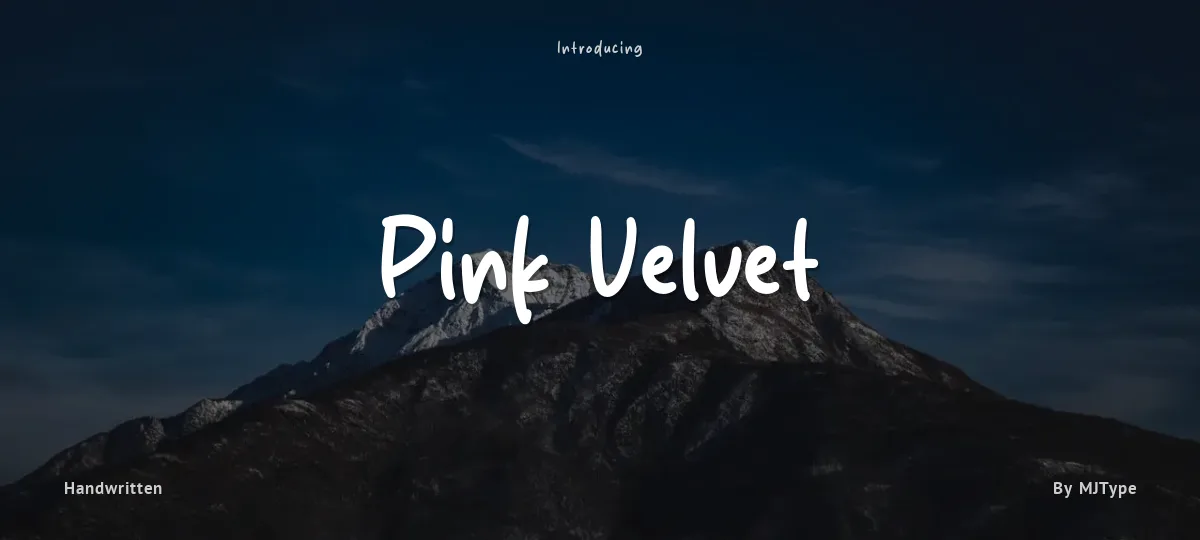 Pink Velvet font preview