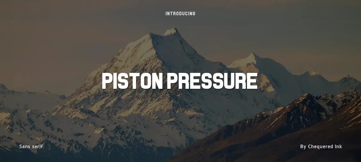 Piston Pressure font preview