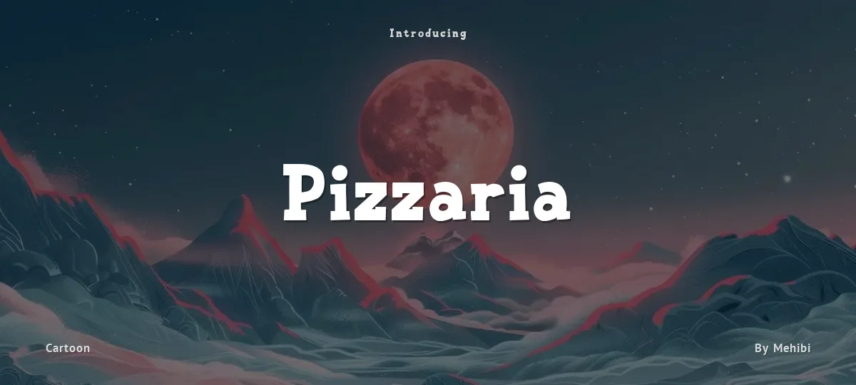 Pizzaria font preview