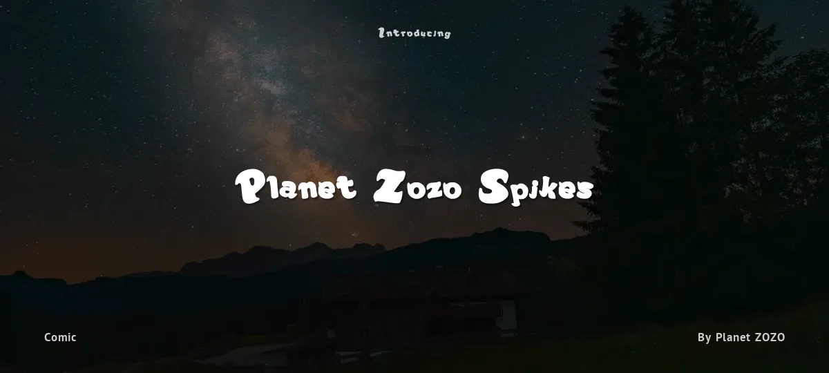 Planet Zozo Spikes font preview