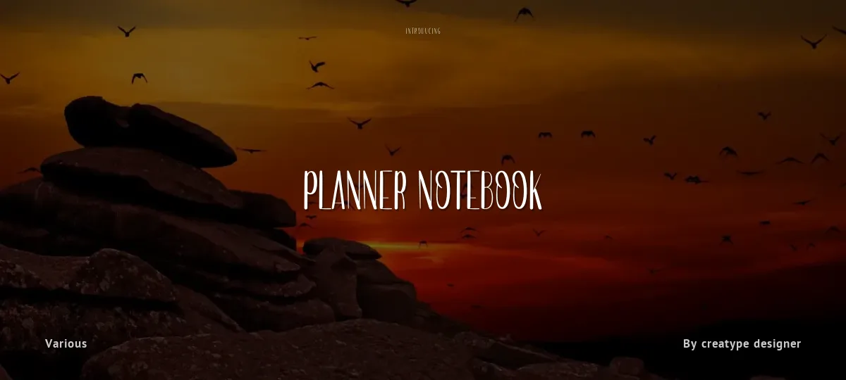 Planner Notebook font preview