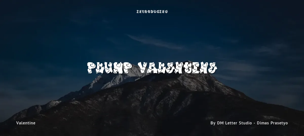 Plump Valentine font preview