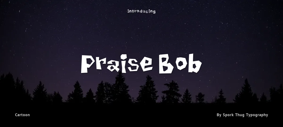Praise Bob font preview