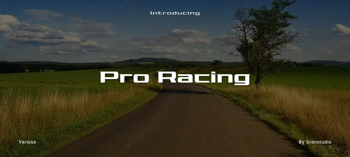 Pro Racing font preview