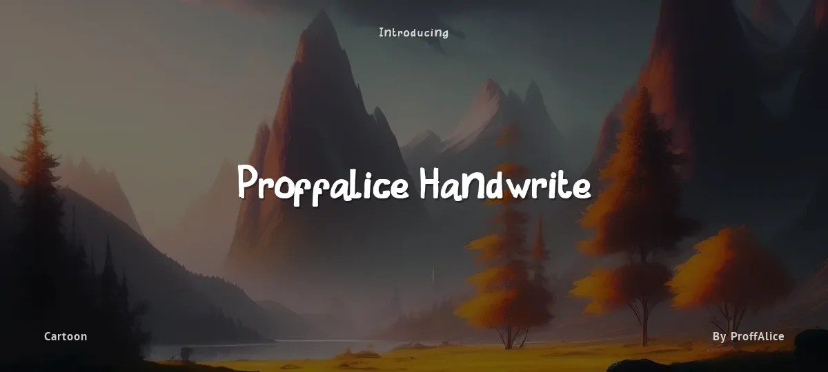 Proffalice Handwrite font preview