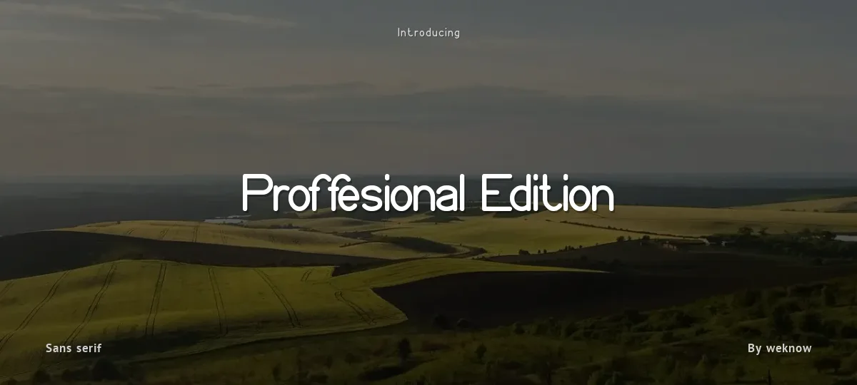 Proffesional Edition font preview