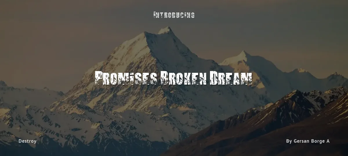 Promises Broken Dream font preview