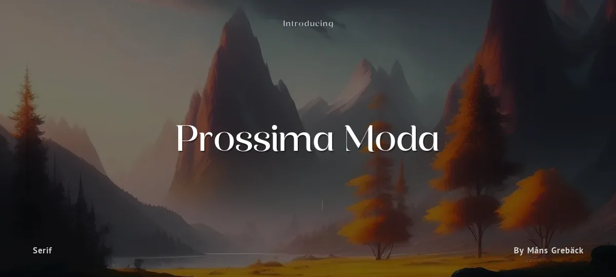 Prossima Moda font preview