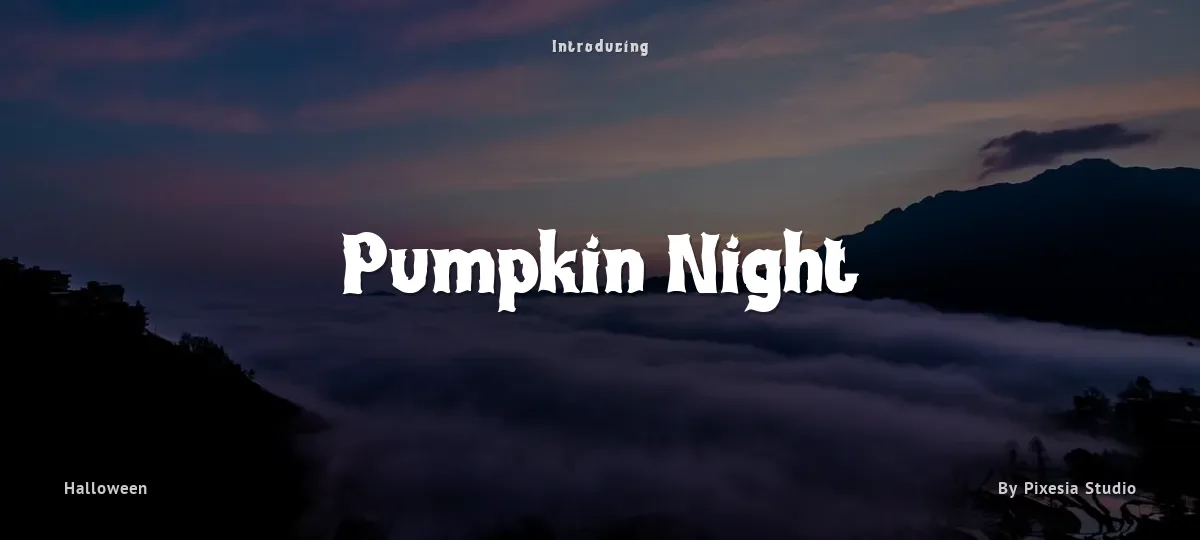 Pumpkin Night font preview