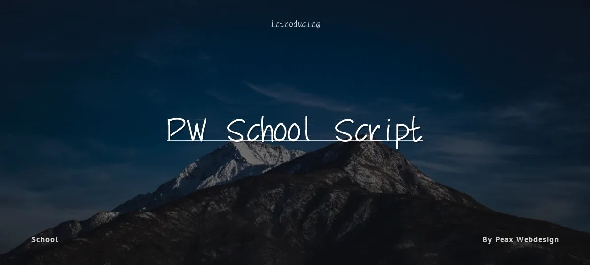 PW School Script font preview