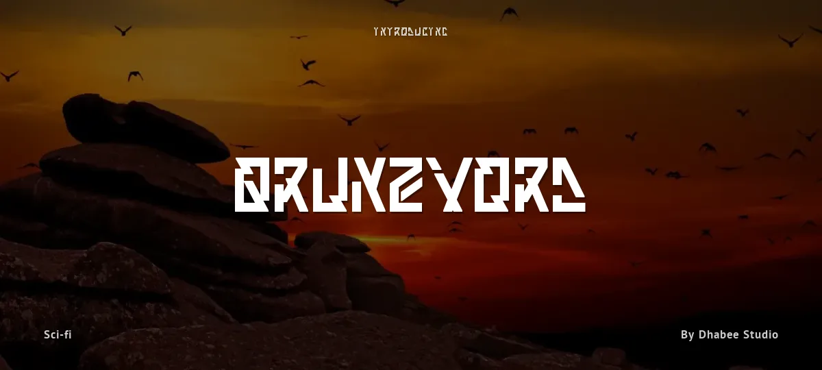 Qrunzvord font preview