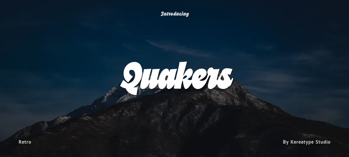 Quakers font preview