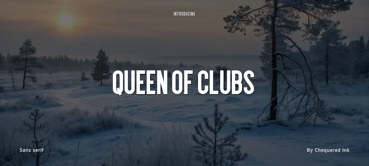 Queen of Clubs font preview