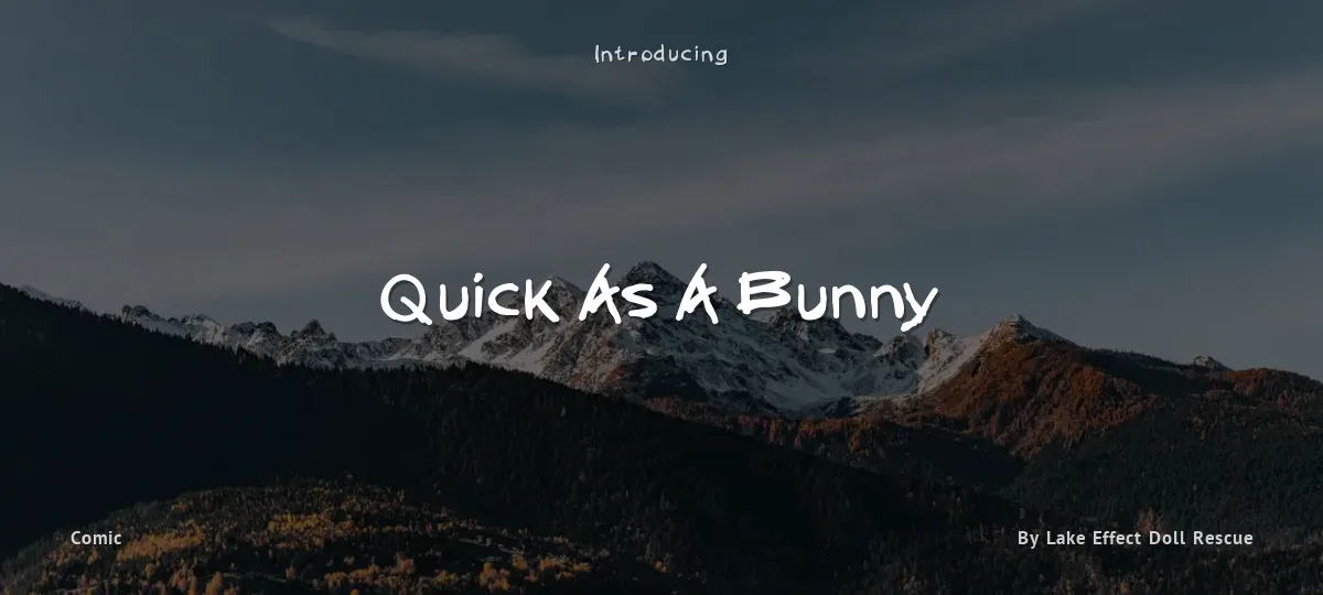 Quick As A Bunny font preview