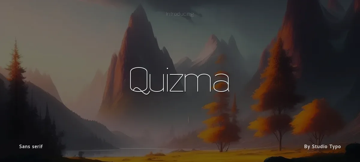 Quizma font preview