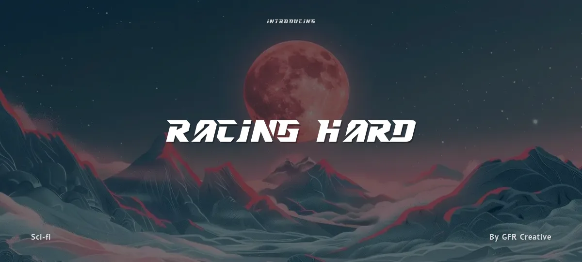 Racing Hard font preview