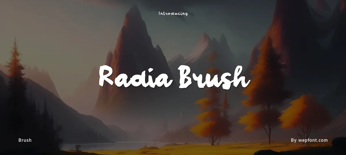 Radia Brush font preview