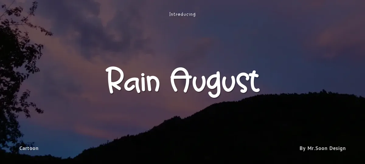 Rain August font preview