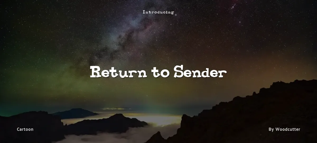 Return to Sender font preview
