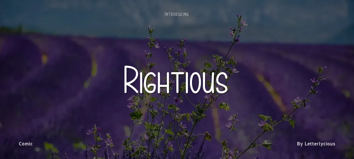 Rightious font preview